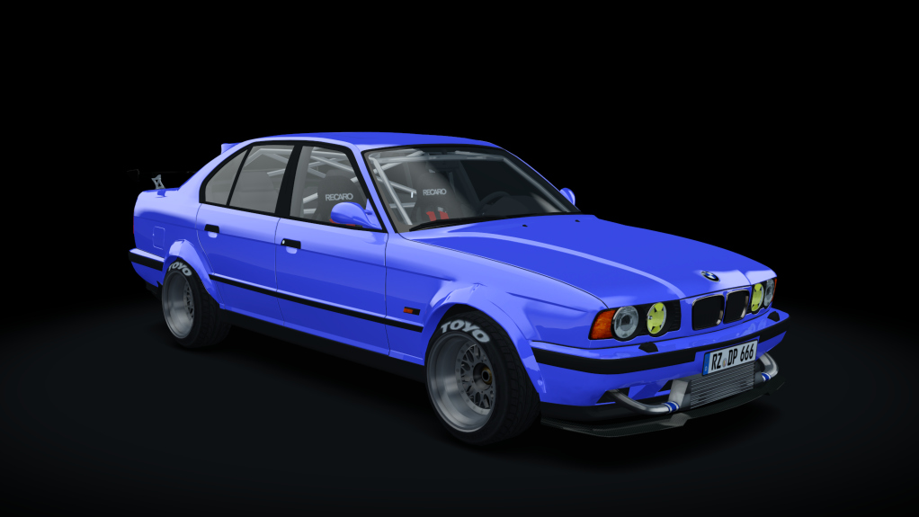BMW M5 E34 Race, skin blue