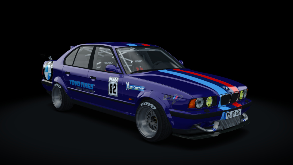 BMW M5 E34 Race, skin dark_blue_race