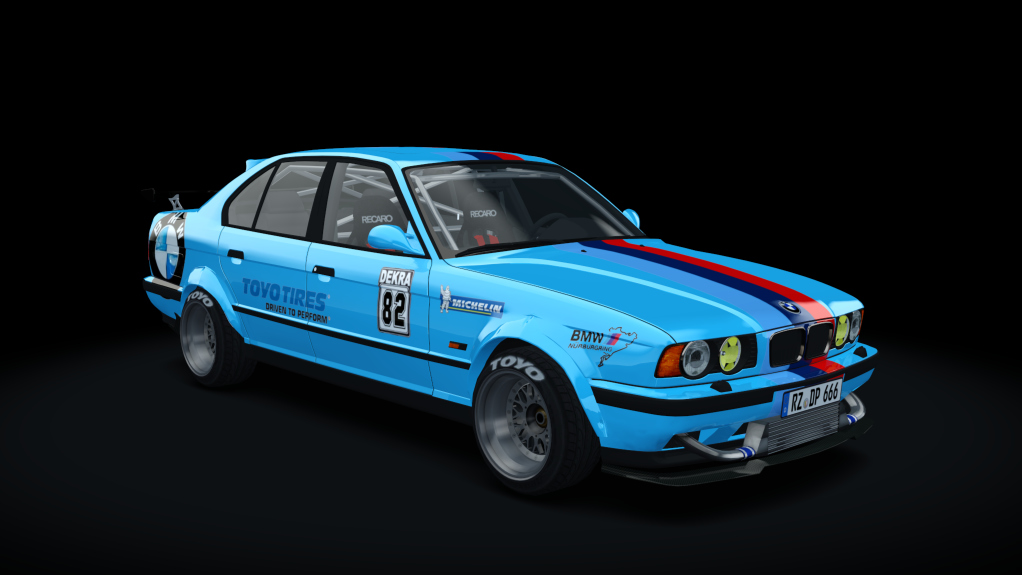 BMW M5 E34 Race, skin light_blue_race