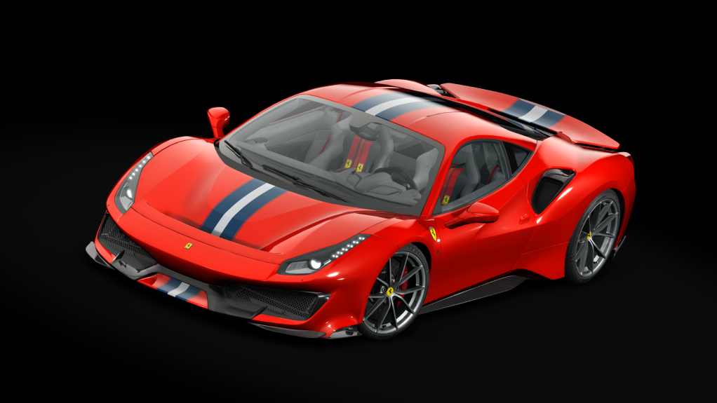 Ferrari 488 Pista, skin 01_rosso_scuderia_bws