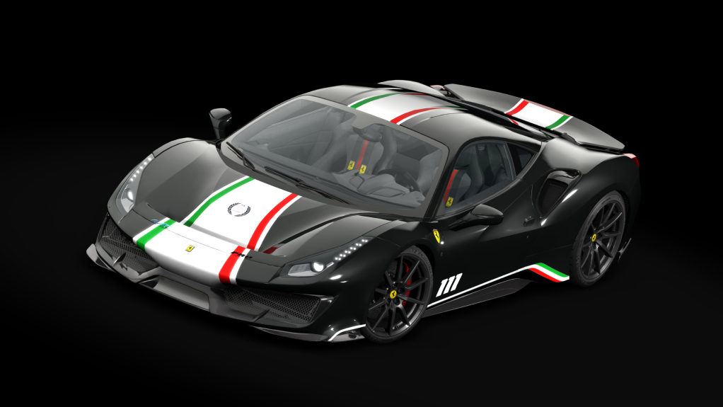 Ferrari 488 Pista Carbon, skin 39_piloti_nero_daytona_111