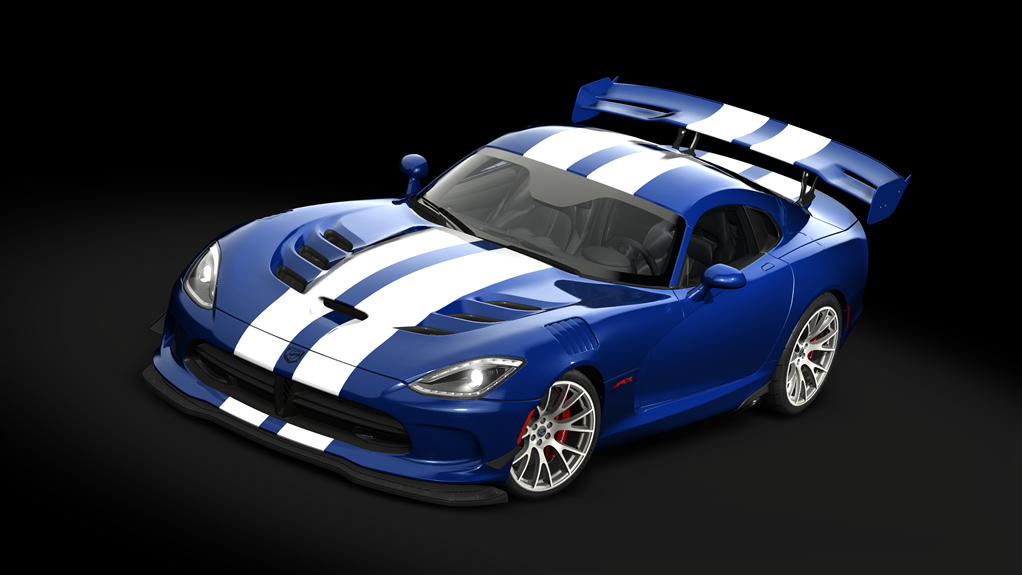 Dodge Viper ACR '16, skin 32_GTS_blue_white_stripes_white_rims