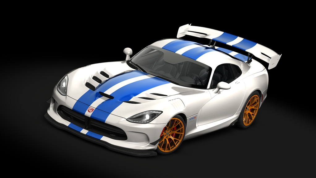 Dodge Viper ACR '16, skin 34_white_blue_stripes_gold_rims