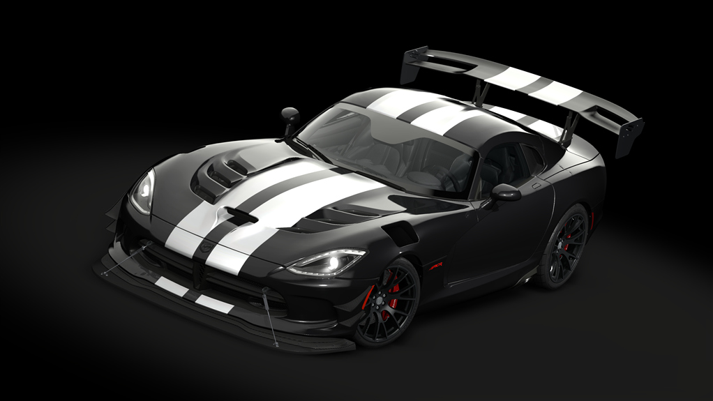 Dodge Viper ACR '16 Extreme Package, skin 08_black_silver_stripes