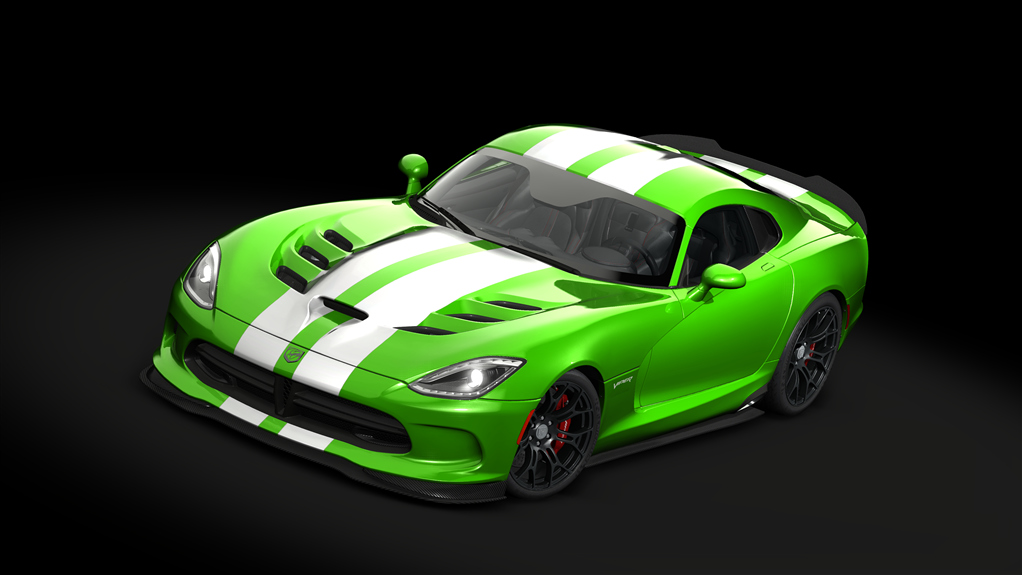 Dodge Viper GTC tuned '17, skin 05_green_silver_stripes