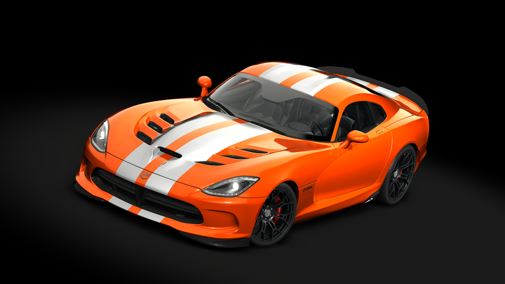 Dodge Viper TA '14, skin 01_orange_silver_stripes
