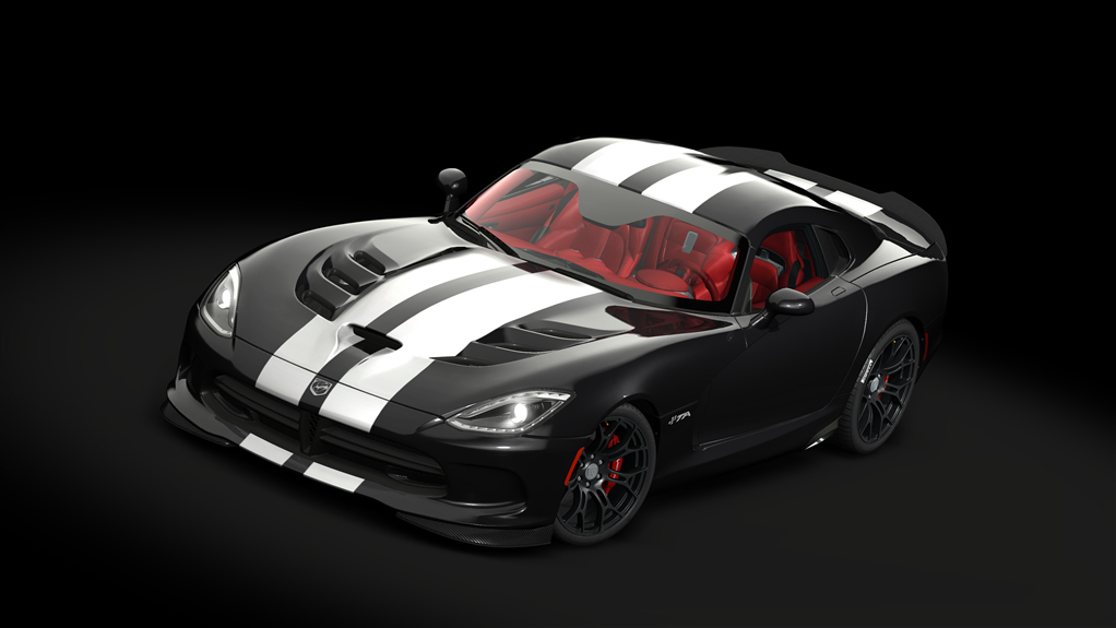 Dodge Viper TA '14, skin 07_black_silver_stripes