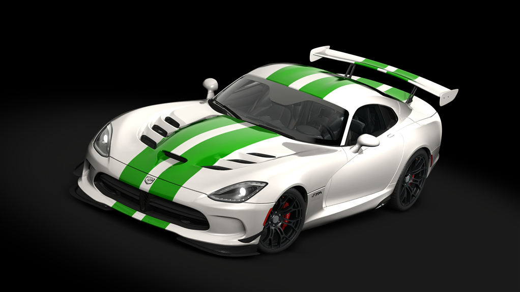 Dodge Viper TA 2.0 '15, skin 07_white_pearl_green_stripes