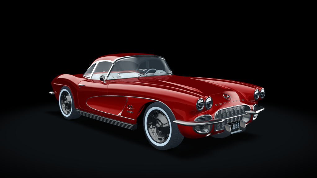 Chevrolet Corvette C1 Hardtop, skin Red_Red_white