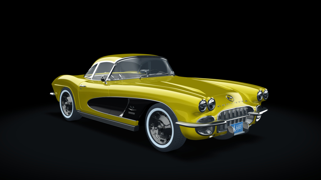 Chevrolet Corvette C1 Hardtop, skin Yellow_Black_black_interior