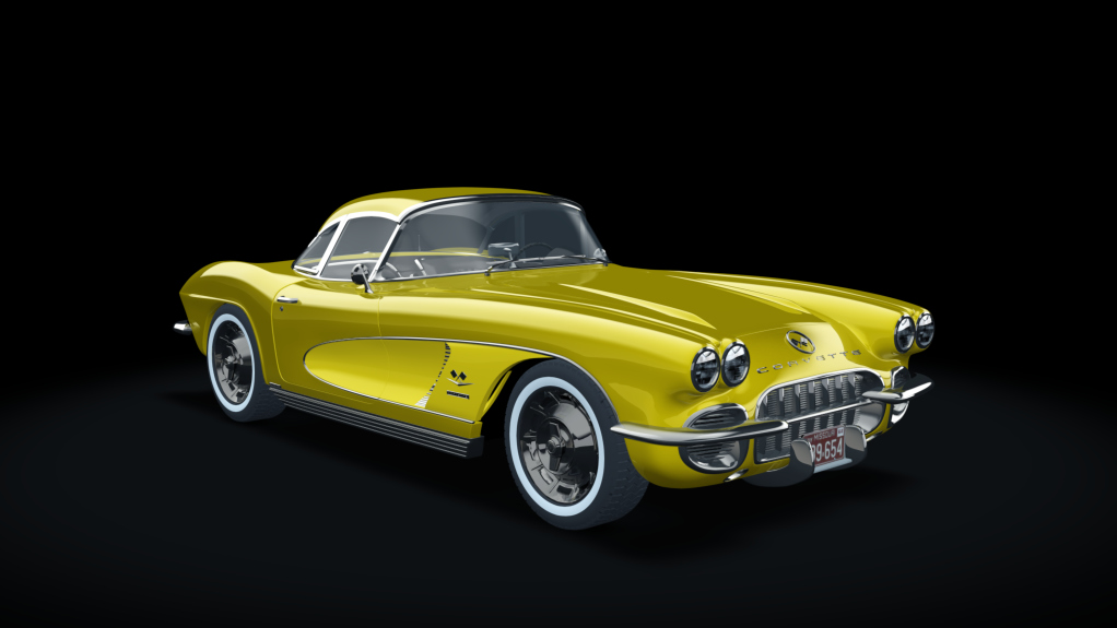 Chevrolet Corvette C1 Hardtop, skin Yellow_Yellow_black interior