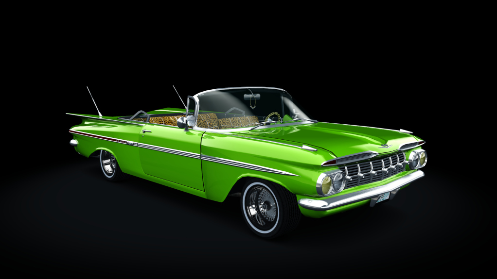 Chevy Impala 1959 Convertible Lowrider, skin bright_green