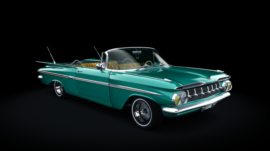 Chevy Impala 1959 Convertible Lowrider, skin turquoise