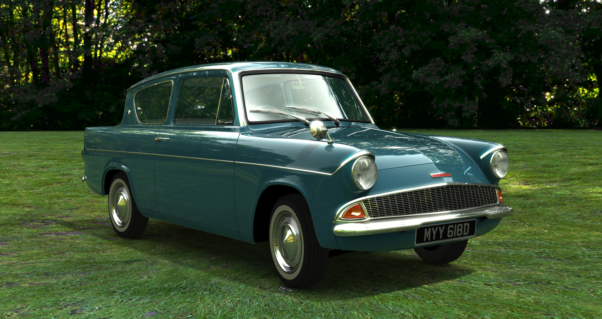 Ford Anglia 1966, skin aqua_blue