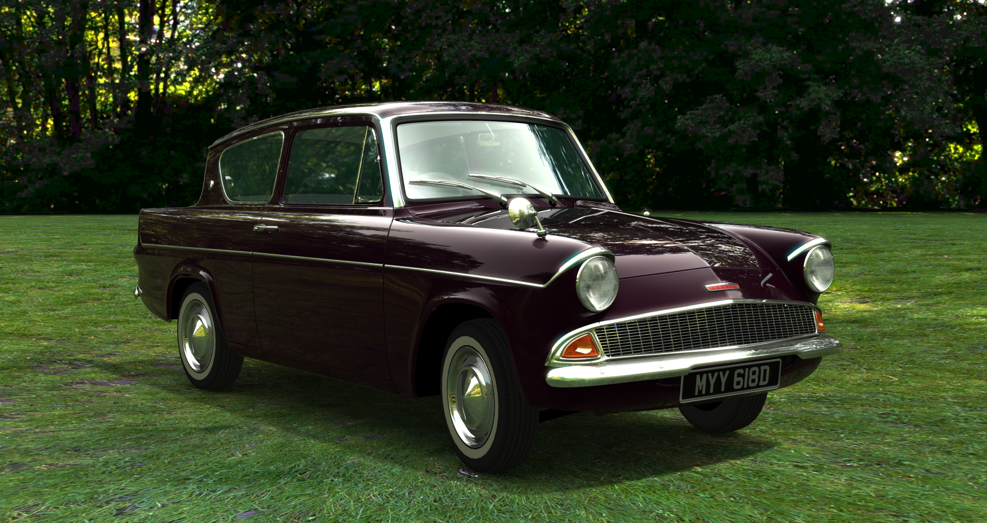 Ford Anglia 1966, skin black_cherry