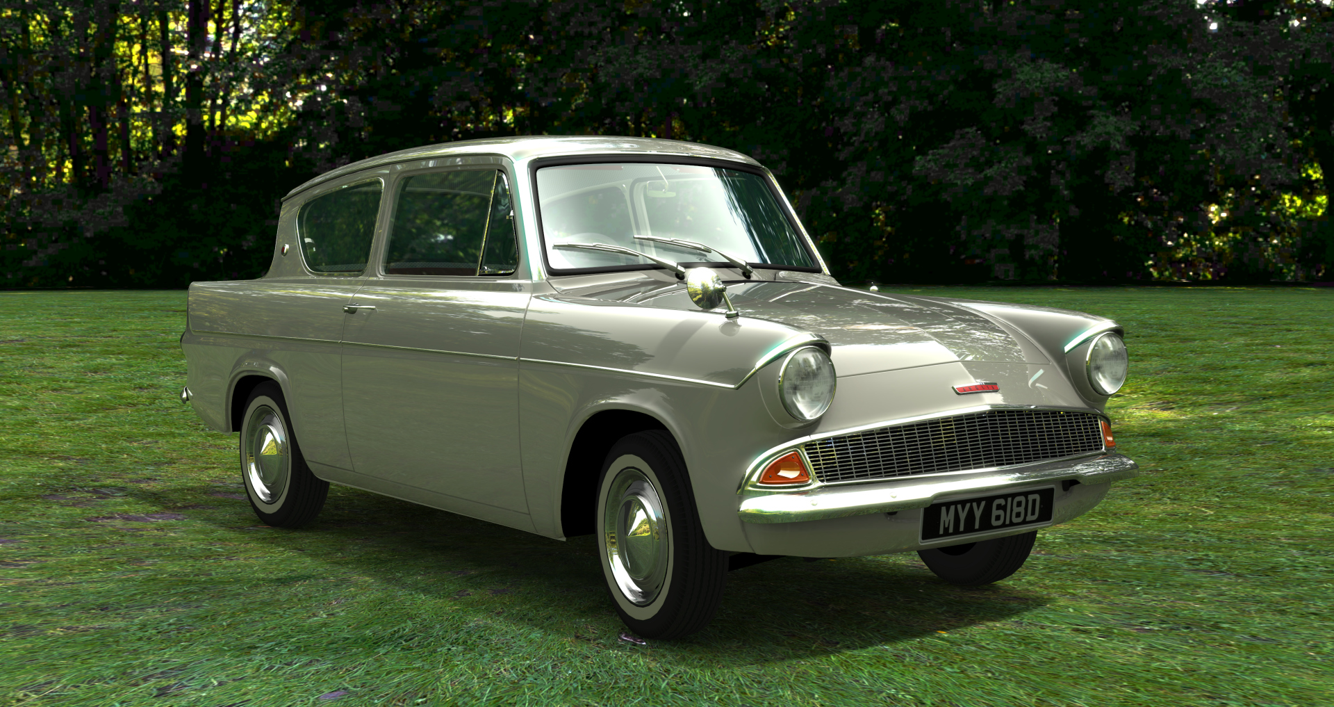 Ford Anglia 1966, skin ermine_white