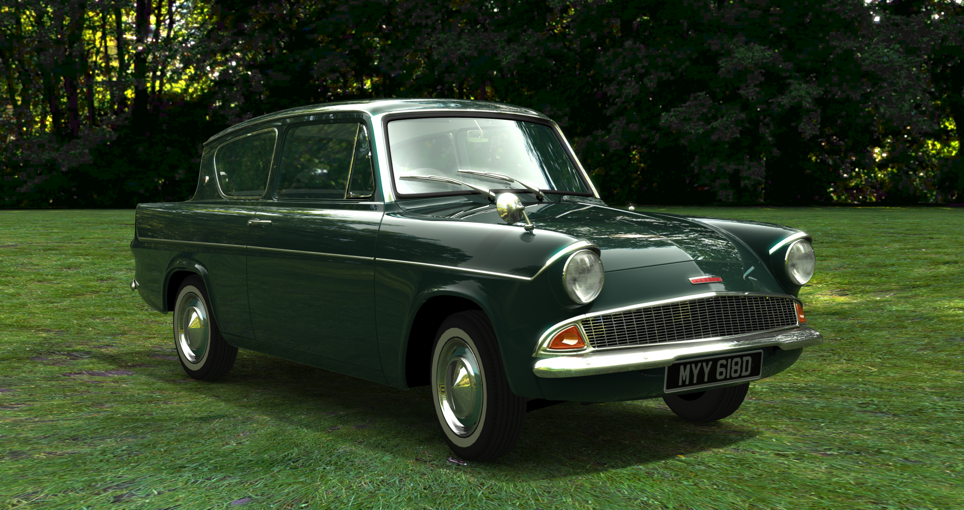 Ford Anglia 1966, skin goodwood_green