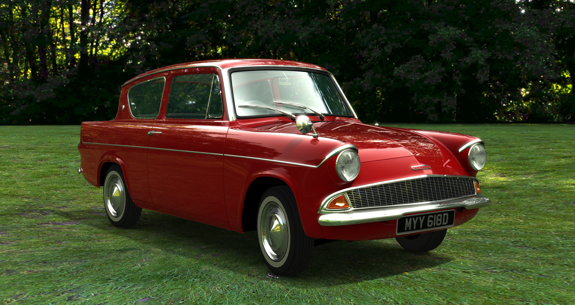 Ford Anglia 1966, skin monaco_red