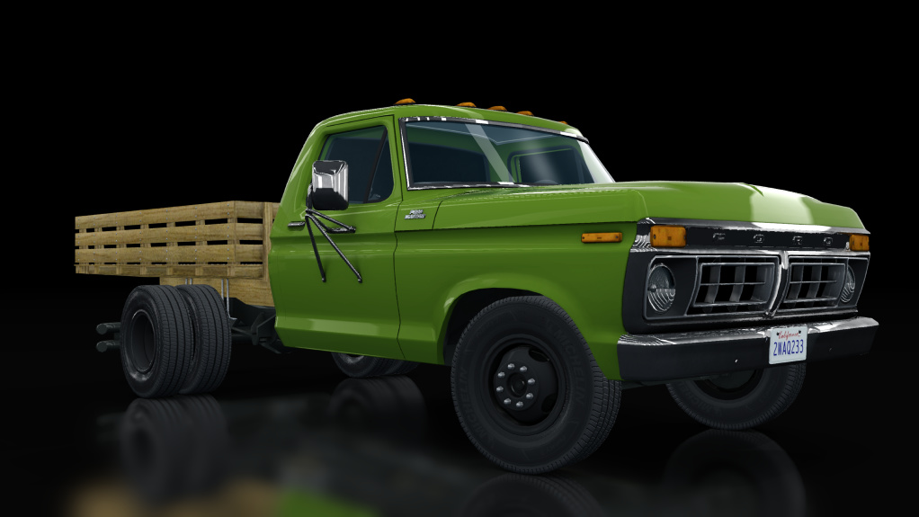 Ford F350 Flatbed, skin w_medium_green_glow