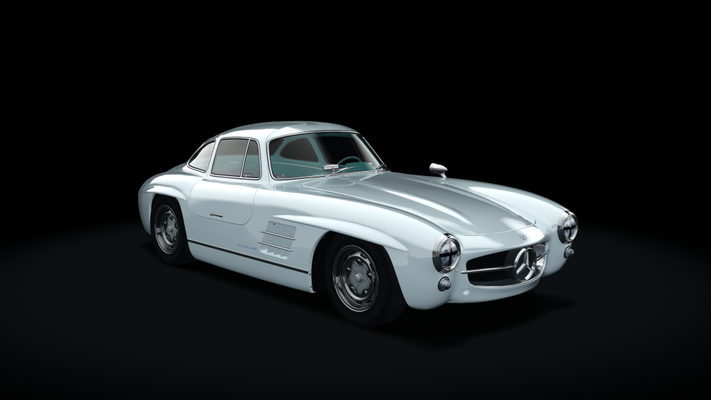 Mercedes-Benz 300SL Race, skin 10_white_petrol